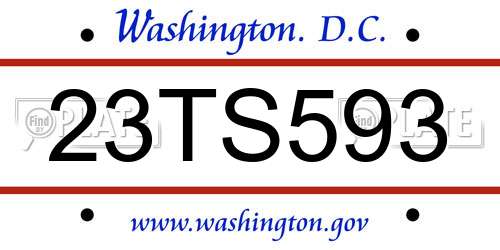 23TS593 District Of Columbia License Plate