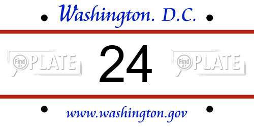 24 District Of Columbia License Plate