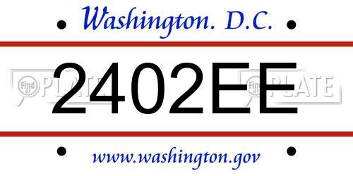 2402EE District Of Columbia License Plate