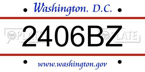 2406BZ District Of Columbia License Plate