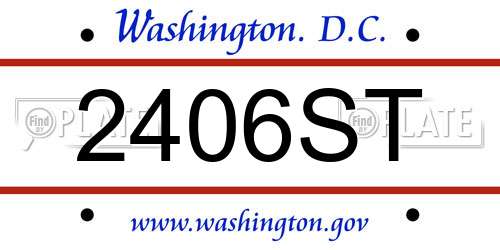 2406ST District Of Columbia License Plate