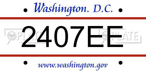 2407EE District Of Columbia License Plate