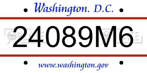 24089M6 District Of Columbia License Plate