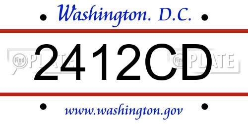 2412CD District Of Columbia License Plate