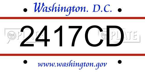 2417CD District Of Columbia License Plate