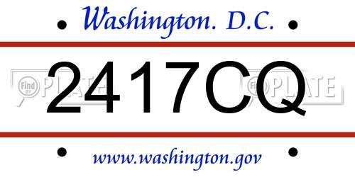 2417CQ District Of Columbia License Plate