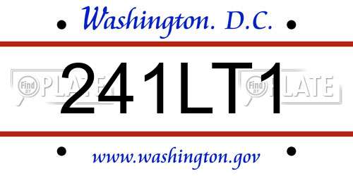 241LT1 District Of Columbia License Plate