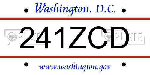 241ZCD District Of Columbia License Plate
