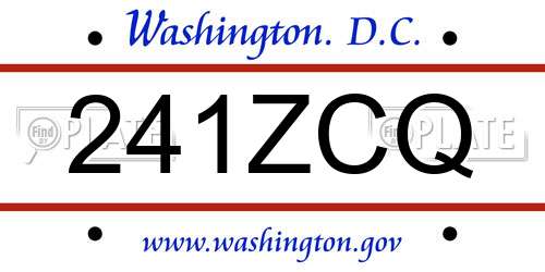 241ZCQ District Of Columbia License Plate