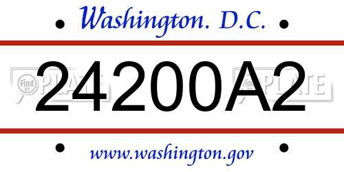 24200A2 District Of Columbia License Plate
