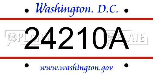 24210A District Of Columbia License Plate