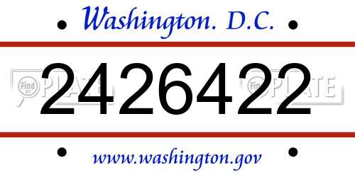 2426422 District Of Columbia License Plate
