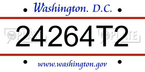 24264T2 District Of Columbia License Plate