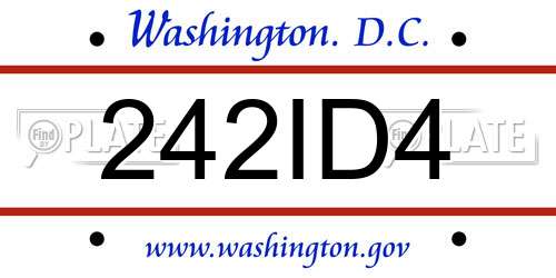 242ID4 District Of Columbia License Plate