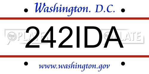 242IDA District Of Columbia License Plate