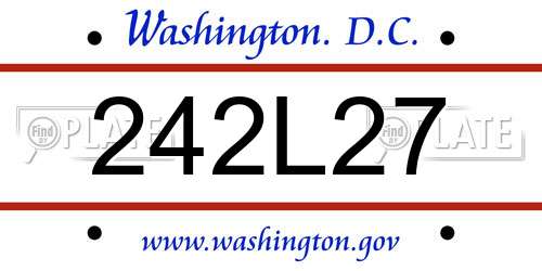 242L27 District Of Columbia License Plate