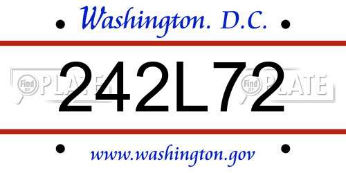 242L72 District Of Columbia License Plate