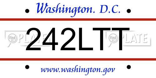 242LTT District Of Columbia License Plate