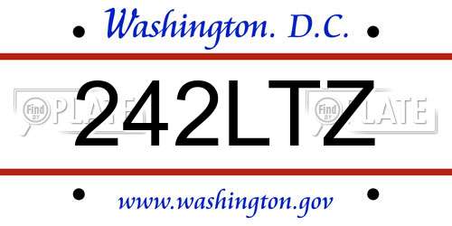 242LTZ District Of Columbia License Plate