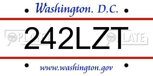 242LZT District Of Columbia License Plate