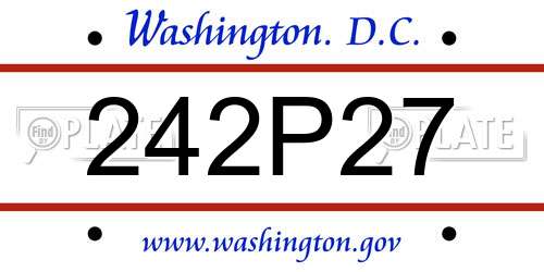 242P27 District Of Columbia License Plate