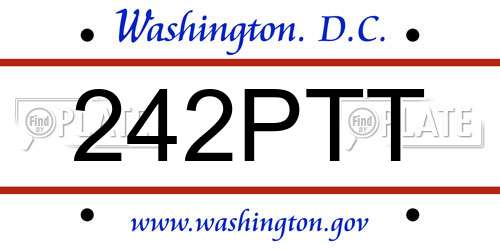242PTT District Of Columbia License Plate