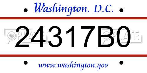 24317B0 District Of Columbia License Plate