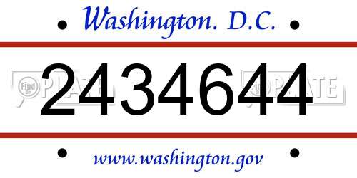2434644 District Of Columbia License Plate