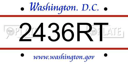 2436RT District Of Columbia License Plate