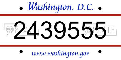 2439555 District Of Columbia License Plate