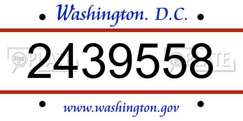 2439558 District Of Columbia License Plate