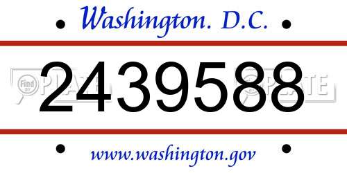 2439588 District Of Columbia License Plate