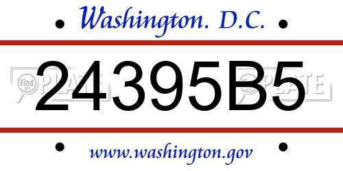 24395B5 District Of Columbia License Plate