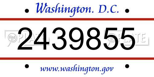 2439855 District Of Columbia License Plate