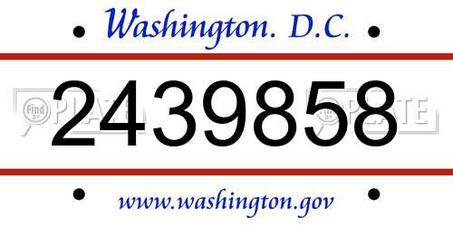 2439858 District Of Columbia License Plate