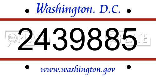 2439885 District Of Columbia License Plate