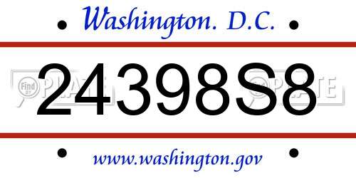 24398S8 District Of Columbia License Plate