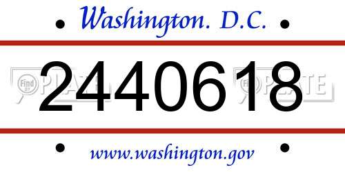 2440618 District Of Columbia License Plate