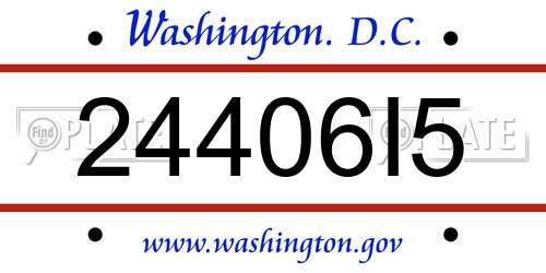 24406I5 District Of Columbia License Plate