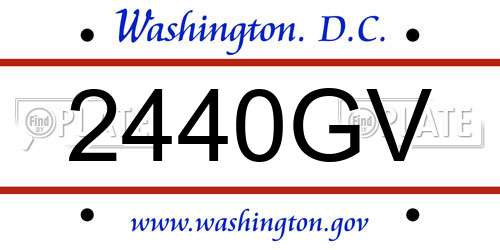 2440GV District Of Columbia License Plate