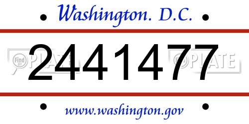 2441477 District Of Columbia License Plate