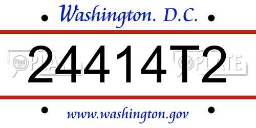 24414T2 District Of Columbia License Plate