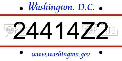 24414Z2 District Of Columbia License Plate