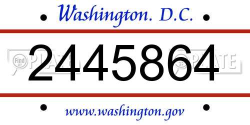 2445864 District Of Columbia License Plate