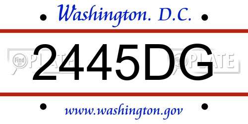 2445DG District Of Columbia License Plate