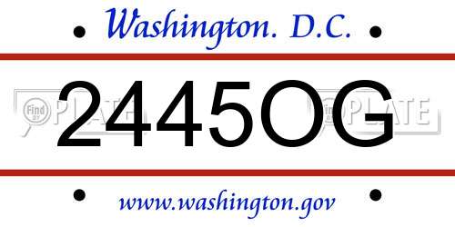 2445OG District Of Columbia License Plate