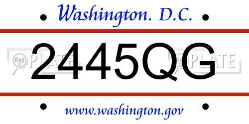 2445QG District Of Columbia License Plate