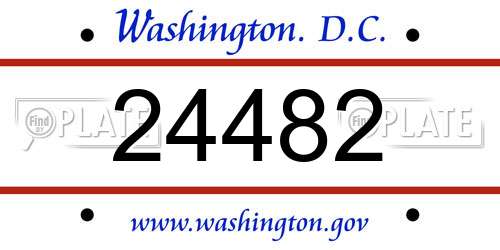 24482 District Of Columbia License Plate