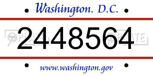 2448564 District Of Columbia License Plate