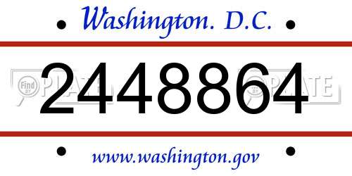 2448864 District Of Columbia License Plate